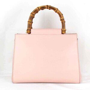 GUCCI Pink Leather Bamboo Bag